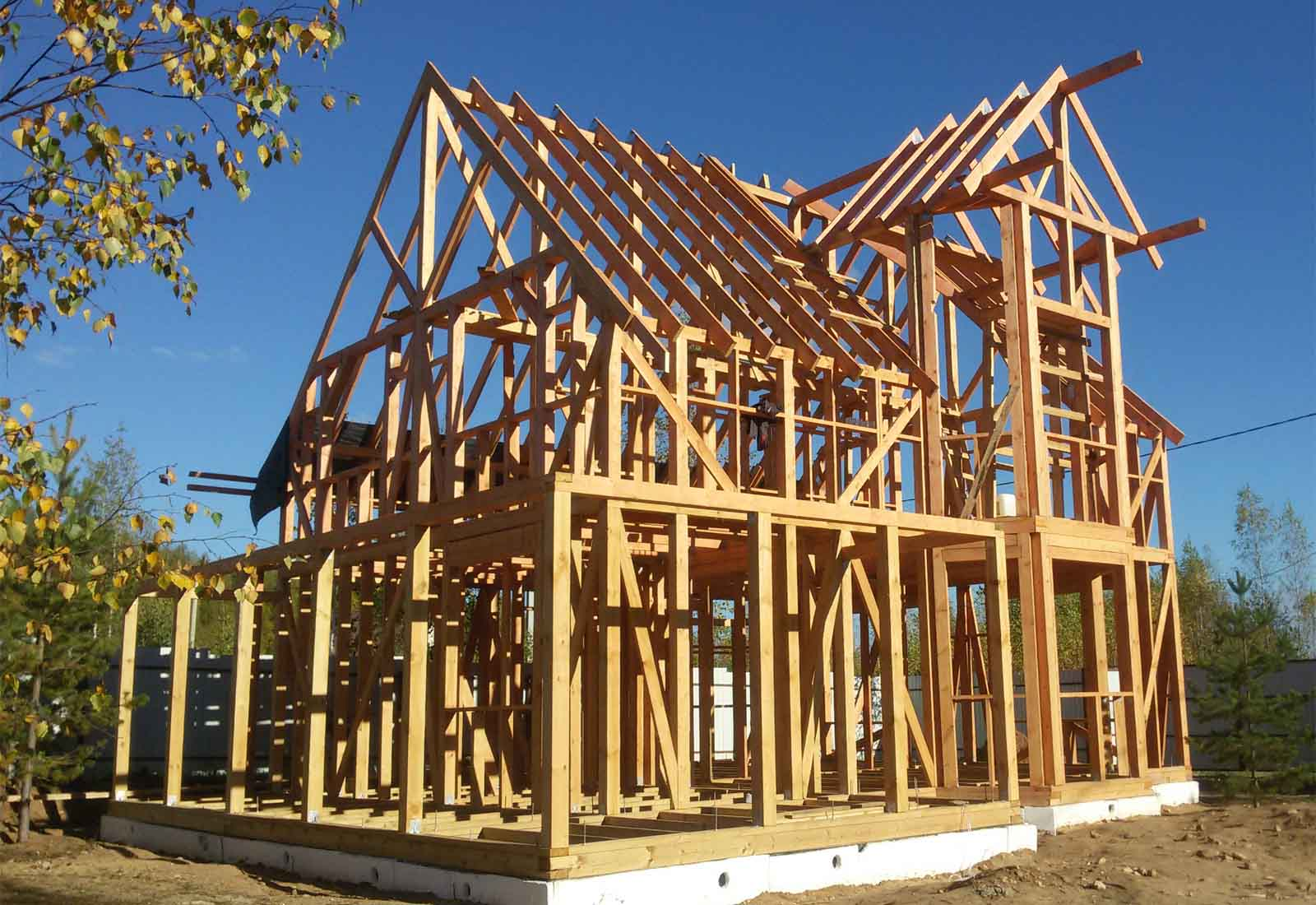 Construcción de estructura de madera
